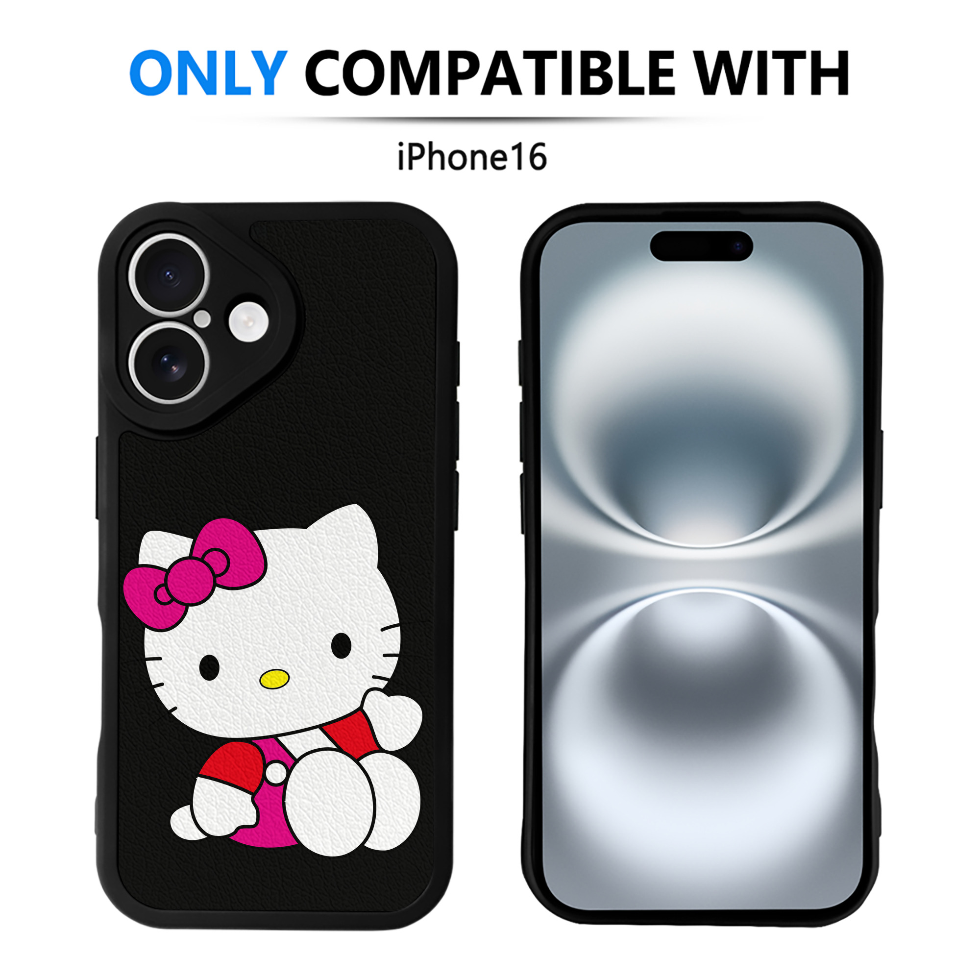 （画像用） Hello Kitty ハローキティ 【iPhone 16シリーズ対応】シリコンスマホケース（レザー調） 材質：シリコン